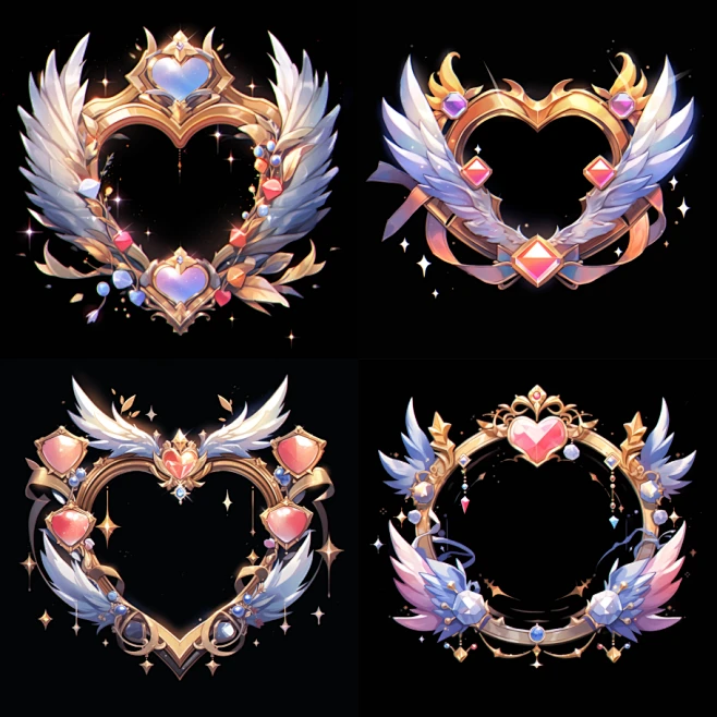 hulei181717__Game_avatar_frame_black_background_round_metal_fra ...
