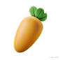 胡萝卜 @到位啦UI素材 20款秋季水果食品3D图标模型