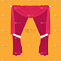 curtain red stage flat icon art backdrop velvet