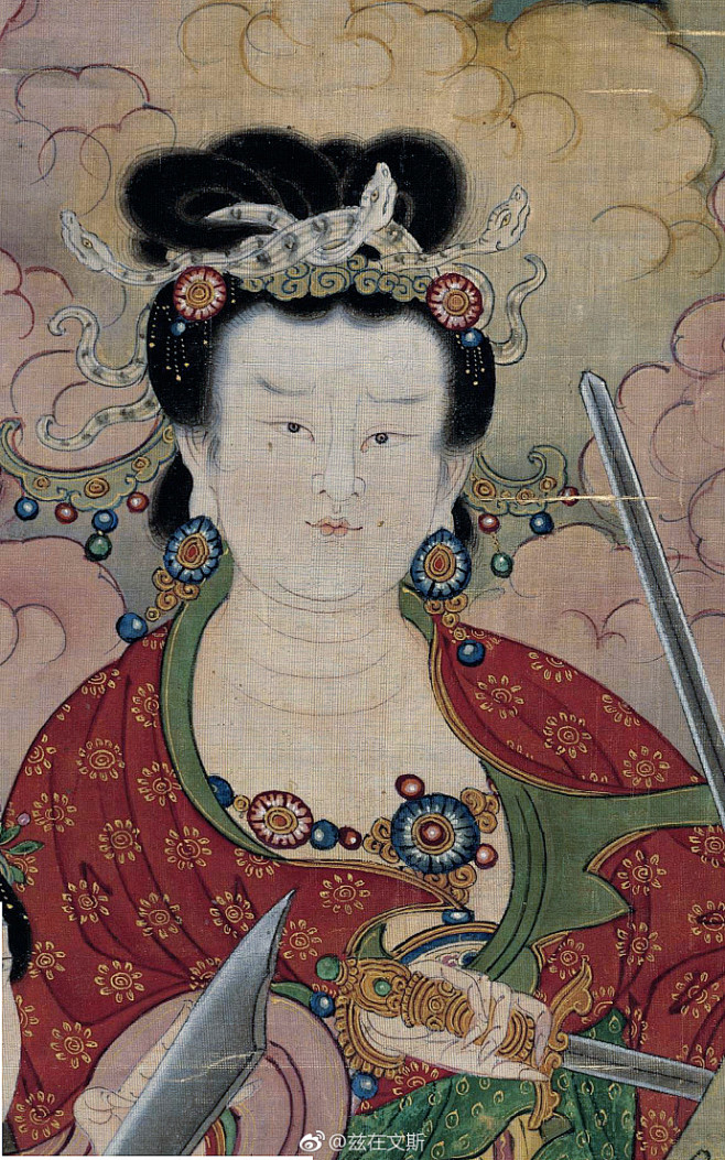 天龙八部罗叉女众，画得极精。景泰五年（1...