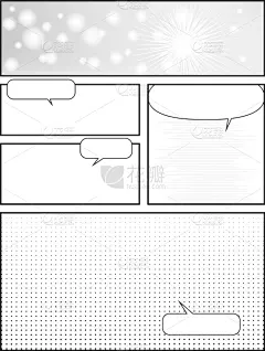创造力,图像特效,模板,漫画书,书页,专业人员,白色,纸,空白的,概念