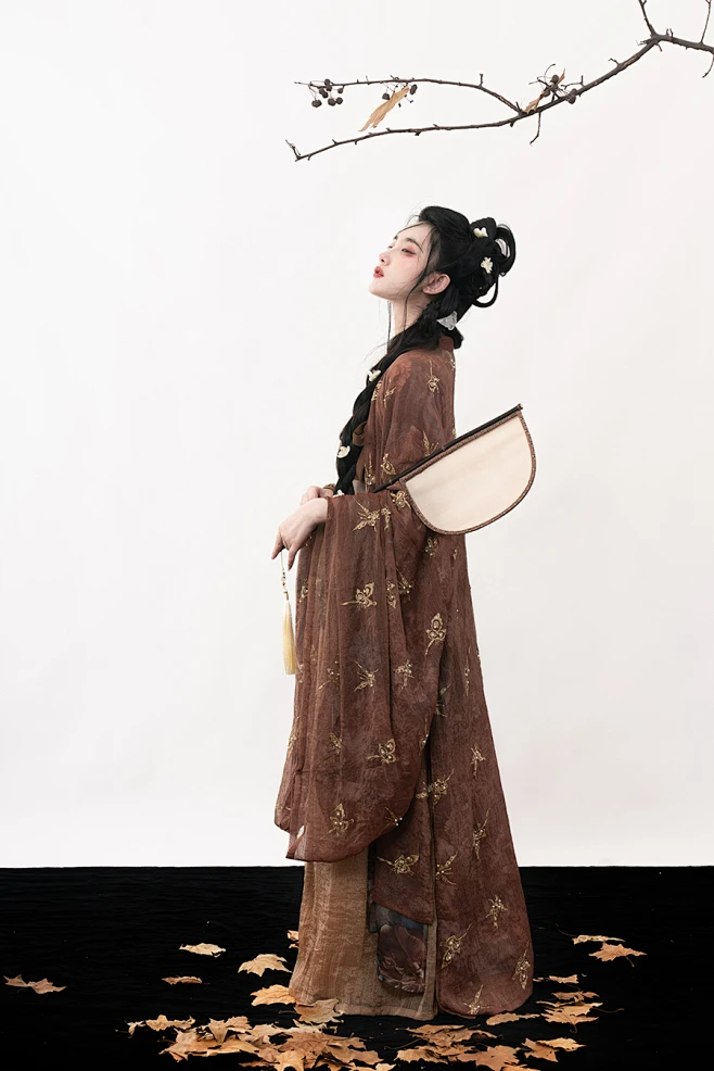 芳华记汉服-枯叶蝶 原创宋制大袖衫 宋抹 一片式 改良传统汉服-淘宝网-花瓣网