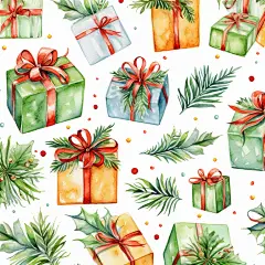 Cutewatercolour 圣诞节模式、冬天挂文件、白色背景的虫害纸设计要素、透明的白色背景、肺炎、肺炎、肺炎、白喉、百日咳、。