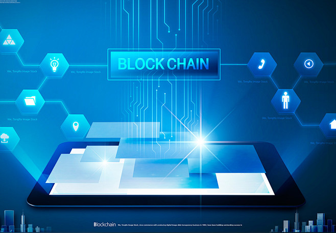 区块链主题海报模板Block chain...