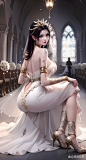 美杜莎女王一身白色婚纱，圣洁无暇...@羞弄花瓶的动态