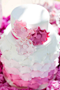 floral print, hot pink, light pink, magenta, ombre, romantic , sugar flowers, wedding cakes, white, ruffles, Spring, Summer, cake, cakes, party, pink, hello, hot, kitty, themed, wedding