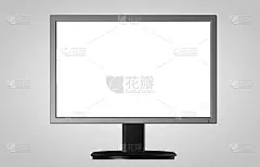 电脑显示器与空白白屏隔离的3D插图