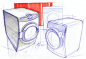 Sketch of washing machines by designer Spencer Nugent