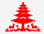 红色圣诞树小鹿剪纸高清素材 剪纸 圣诞树 小鹿 红色 元素 免抠png 设计图片 免费下载 页面网页 平面电商 创意素材
