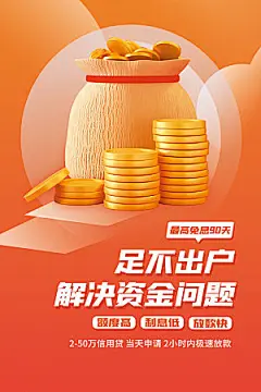 金融理财投资信贷海报