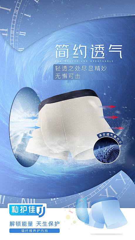 夏天清凉男士内裤海报-源文件