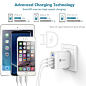 Amazon.com: iClever Boostcube+ 40W 4-Port USB Wall Charger, Travel USB Power Adapter with SmartID Technology for iPhone X/8/7/7 Plus/6S/6 Plus, iPad Pro Air/Mini and other Cell Phone, Tablet: Electronics