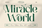现代优雅的女性婚礼时尚品牌海报杂志排版英文衬线字体 Miracle World :  