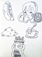孔雀兰  的插画 一些食物拟人