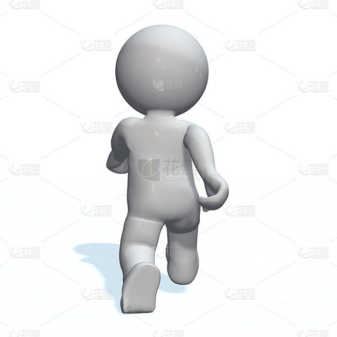 行走- 3D人孤立在白色