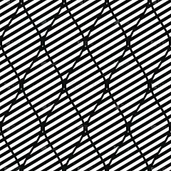 无缝矢量抽象模式。对称的几何重复背景与装饰黑色，白色菱形。网页背景，壁纸，包装，表面，织物的简单图形