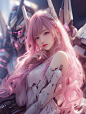 9 张 Midjourney 粉色机甲少女，展现 AI 绘画独特魅力！