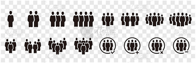 人和人口图标集，矢量和插图