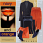 navy and orange