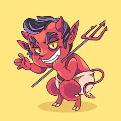 手绘恶魔卡通插画矢量图设计素材
