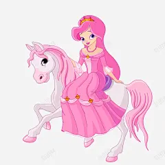 卡通骑马的公主人物矢量图高清素材 免抠 设计图片 免费下载 页面网页 平面电商 创意素材 png素材
