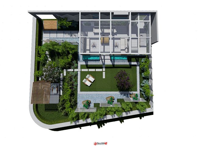 【新提醒】屋顶花园模型 - Sketch...