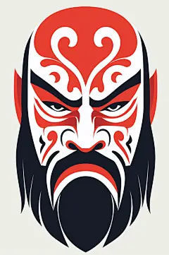 AI数字艺术国粹花脸京剧面具脸谱插画-众图网