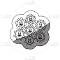 分离着色,商务人士,齿轮,设计师,商务,人,团队,策略,相伴,合作