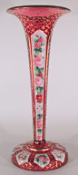 Moser / Harrach vase with roses.