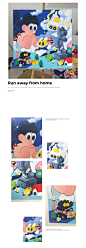 cartoon painting   acrylic painting stray cats animal ЧАТ