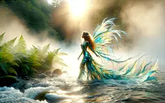 仙女, 水美人鱼, 美人鱼, 自然, 幻想, 魔术, 光, 神秘, 深奥, 精神