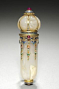 香水瓶c。 1900年，由珐琅，黄金和红宝石制成的玛瑙制成（法国）