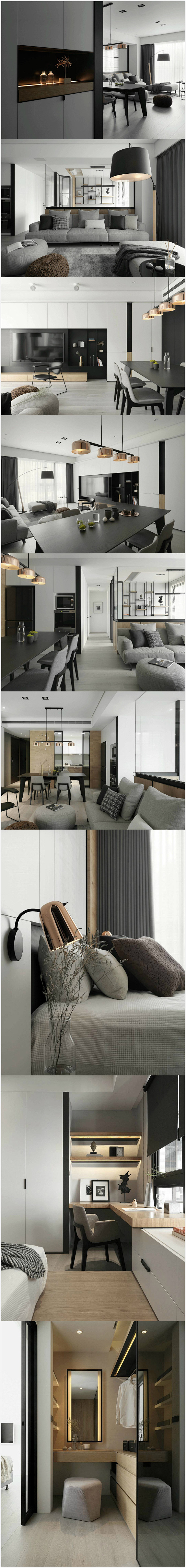 台湾172㎡三居室现代简风住宅设计。@室...