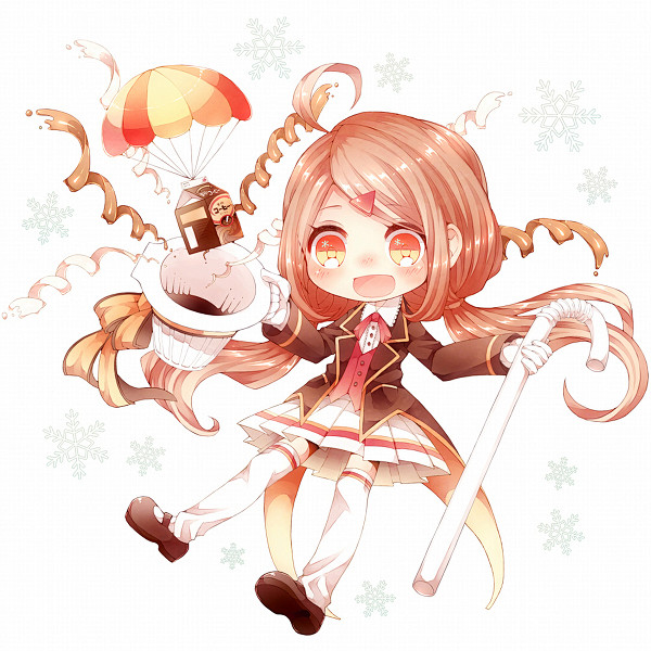 现代Q版人物素材 橘发少女 变魔术 活泼...