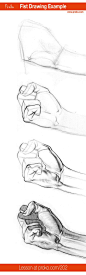 Here's an example of how to draw a fist. More anatomy lessons at proko.com/library: 