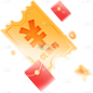 促销系列轻拟物优惠券红包动态模糊贴纸