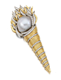 Lot 645 – MABÉ PEARL AND DIAMOND BROOCH, GIANNI LAZZARO