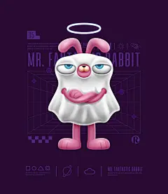 古灵精怪的兔子先生 | 暖雀网-吉祥物设计/ip设计/卡通人物/卡通形象设计/卡通品牌设计平台