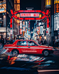 People 3411x4264 Simon Zhu Tokyo urban taxi neon cityscape car vehicle red cars people Asia