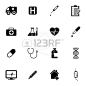 Vector black  medical icons set on white background