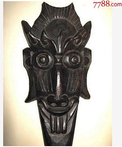 非洲木雕土著艺术面具32cm_价格80....