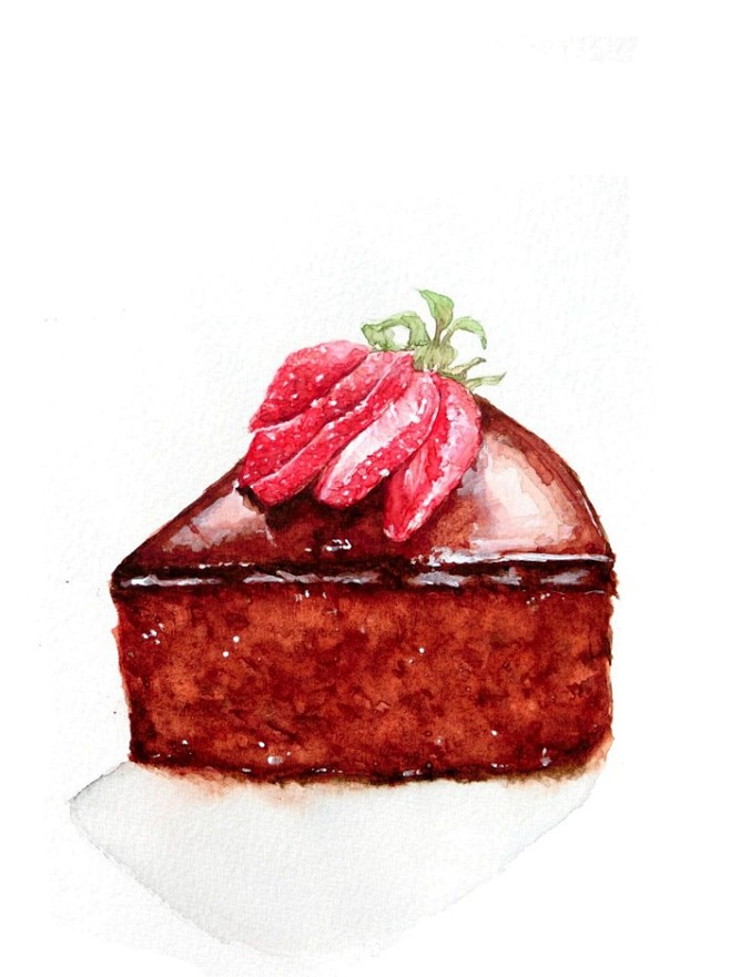 【小美食】水彩 手绘 绘画 插画 甜品 ...