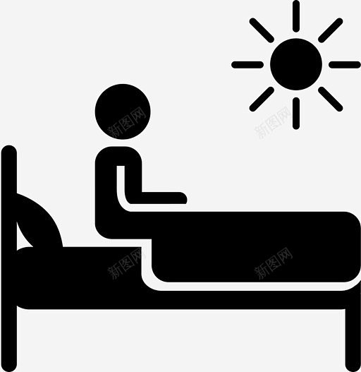 起床晒太阳睡觉图标 标识 标志 UI图标 设计图片 免费下载 页面网页 平面电商 创意素材