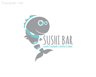 标志说明：寿司吧日式餐厅标志设计欣赏。