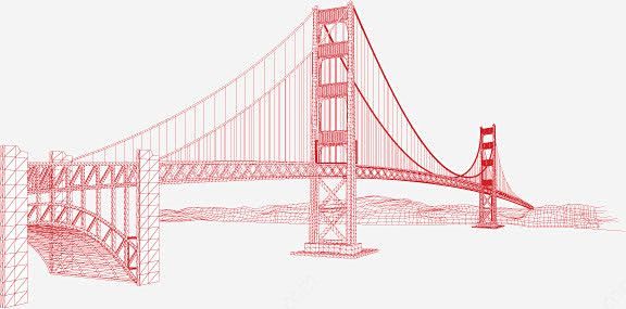 com 长江大桥 建筑剪影 矢量桥 矢量文件 线描稿