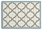 Tan & Aqua Quatrefoil Trellis Tailored Placemat Set contemporary table linens