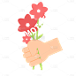 卡通感母亲节花元素贴纸