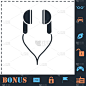 Vacuum headphones icon flat