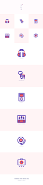极简音乐icon：紫红篇