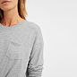 The Long-Sleeve Box-Cut Pocket Tee : Our best-selling Cotton Box-Cut Tee, now in a long sleeve. A relaxed fit, loosened-up crew neckline, and slightly cropped silhouette—made of combed cotton that gets softer with every wash.